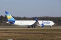Frankfurt International Airport Ã¢â¬â Condor Boeing 767 takes off Royalty Free Stock Photo
